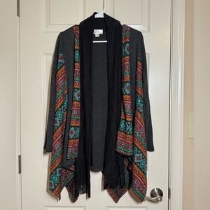 Bohemian Multicolor Open Front Cardigan
